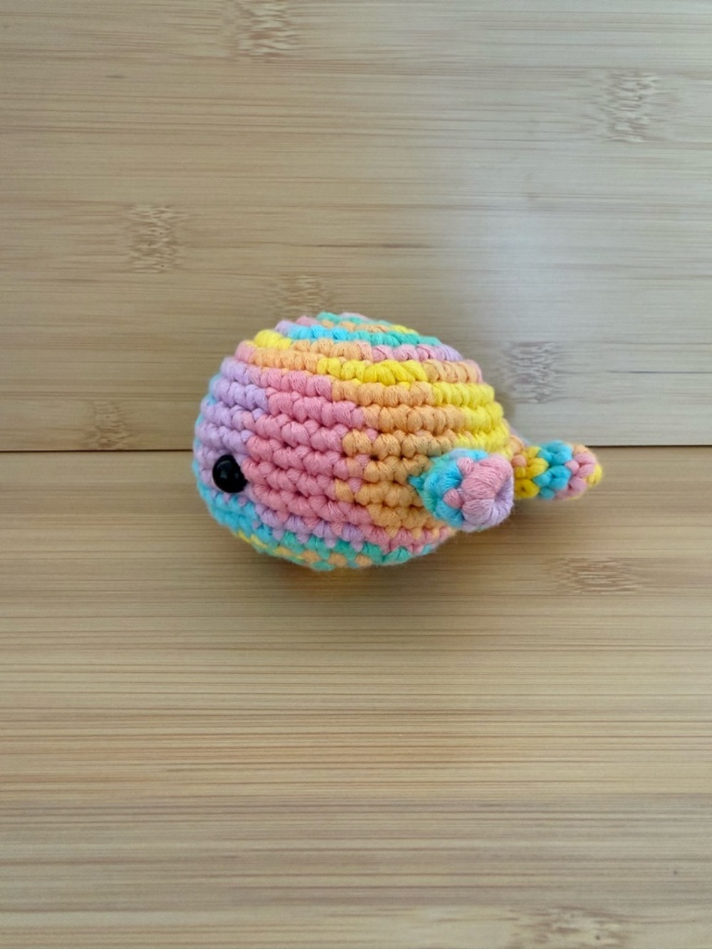 Crochet tie-dye whale